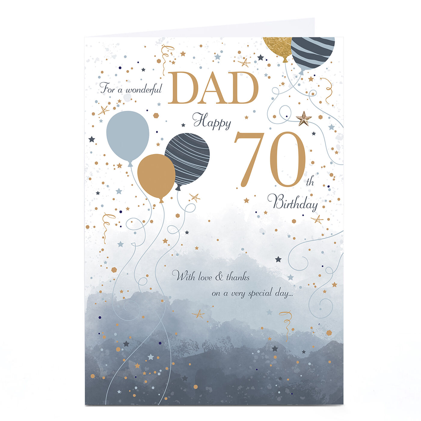 Buy Personalised 70th Birthday Card - With Love and Thanks Balloons ...