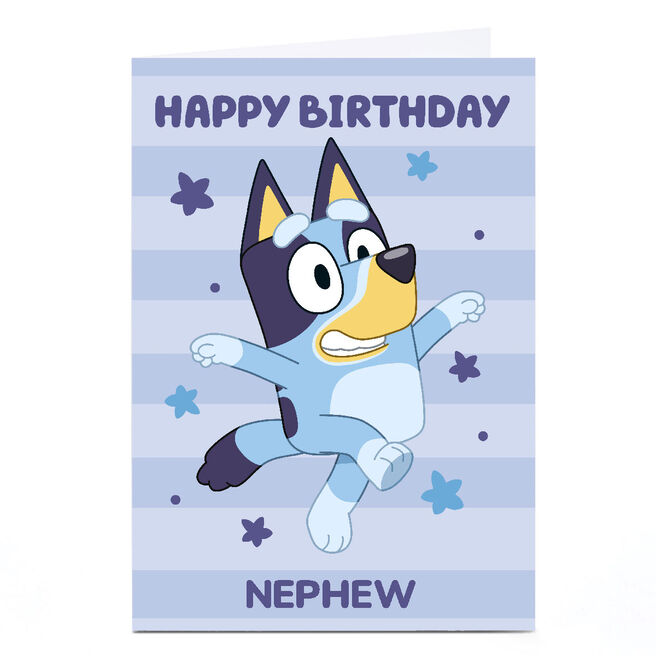 Personalised Birthday Card - Bluey Nephew Blue