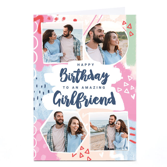 Photo Little Mono Birthday Card - Girlfriend