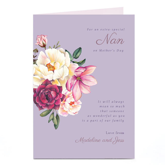 Personalised Mother's Day Card - Bouquet, Someone as Wonderful as You