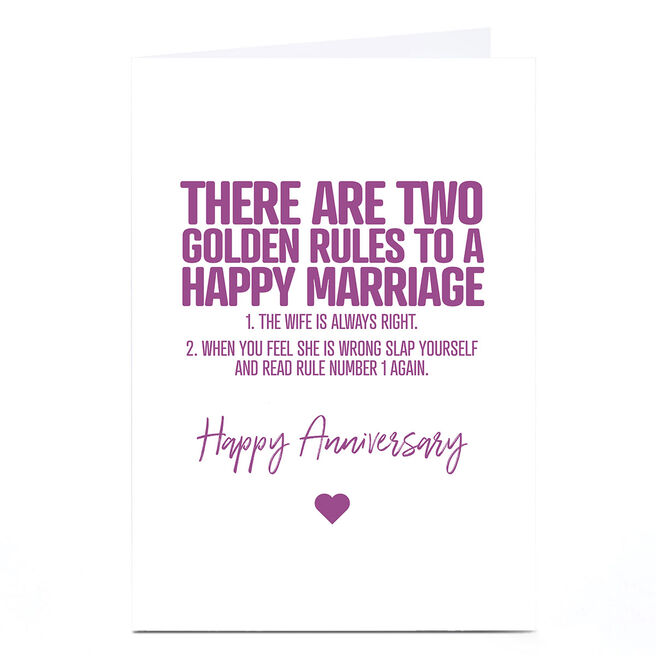 Personalised Punk Cards Anniversary Card - Happy Marriage