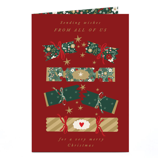 Christmas Card - Festive Cracker Wishes From All Of Us