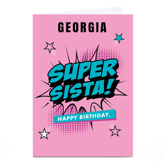Personalised Hello Munki Birthday Card - Super Sista
