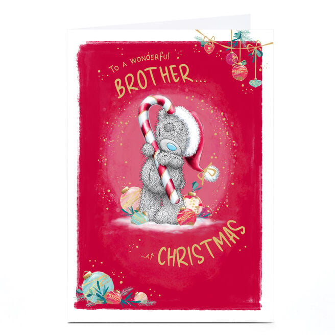 Personalised Tatty Teddy Christmas Card - To a Wonderful Brother