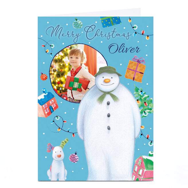 Photo The Snowman Christmas Card - Snowman & Snowdog, Any Name
