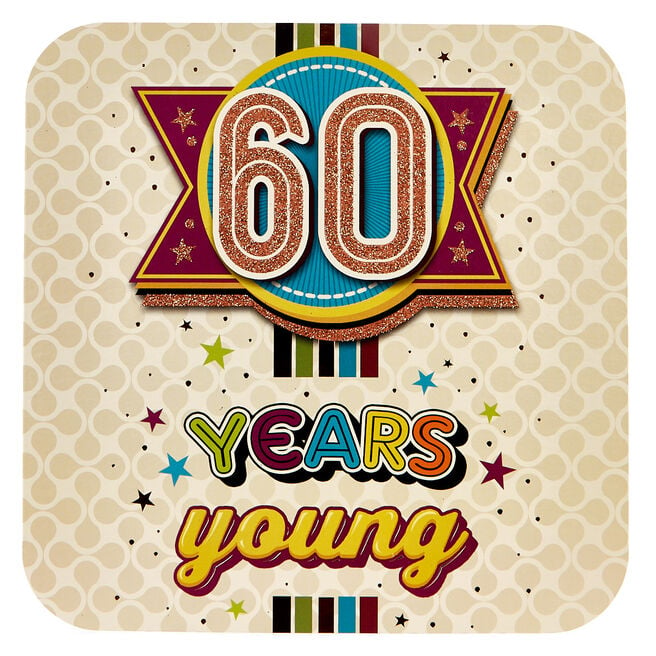 Platinum Collection 60th Birthday Card - 60 Years Young
