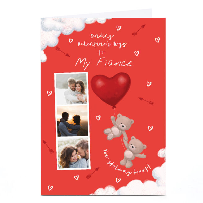 Photo Hugs Valentine's Day Card - Stole My Heart, Fiance