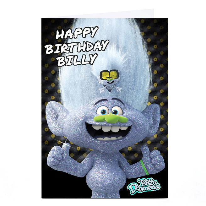 Personalised Trolls World Tour Any Occasion Card - Tiny Diamond