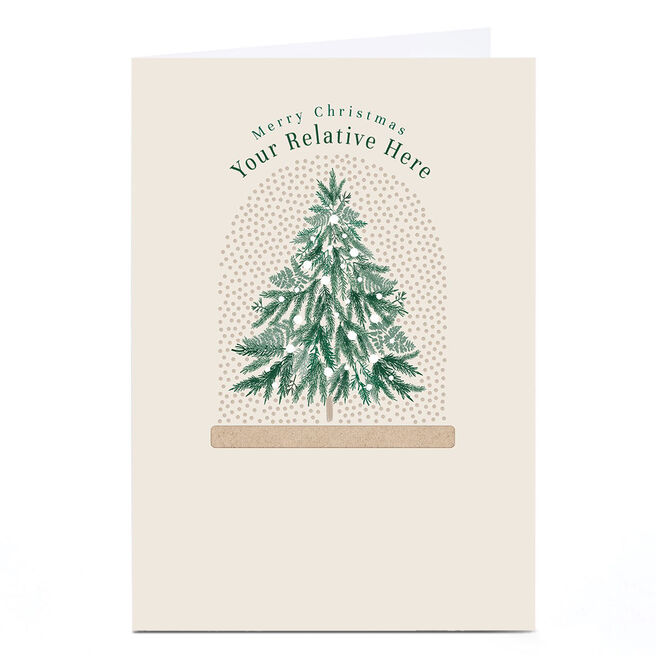 Personalised Christmas Card - Minimalist Christmas Tree Globe, Any Name