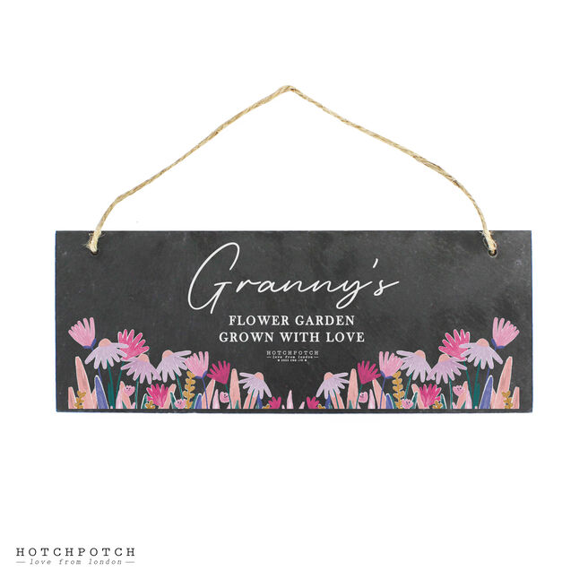 Personalised Wild Flower Slate Garden Sign