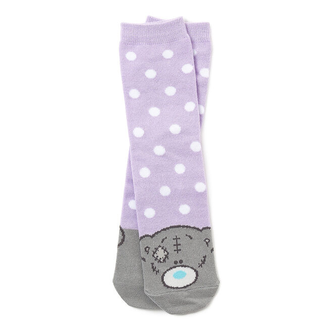 Me To You Tatty Teddy Purple Polka-Dot Socks