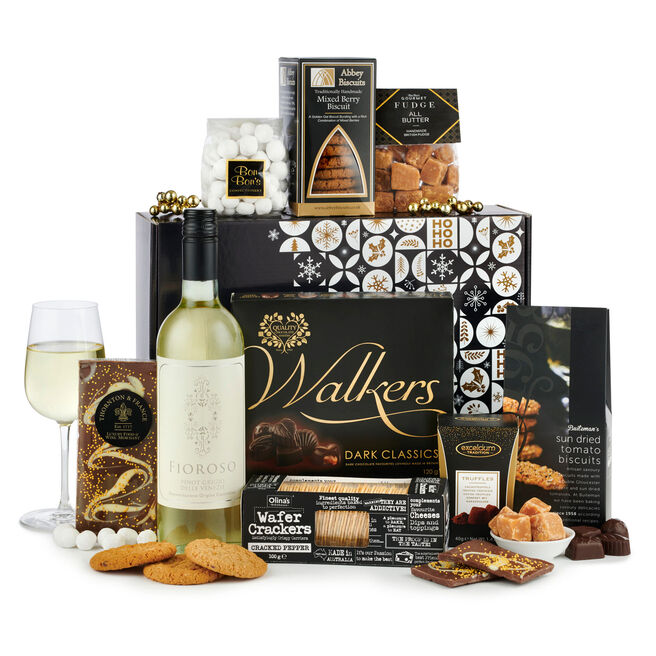 Scrumptious Selection Hamper With White Wine