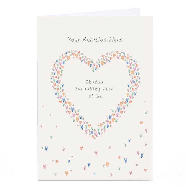 Personalised Mother's Day Card - Heart of Hearts Thanks, Any Relation