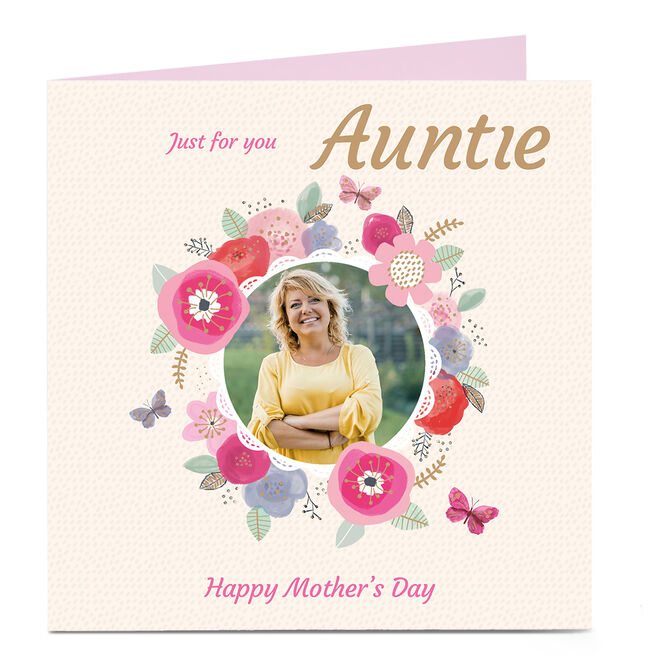Photo Mother's Day Card - Just For You, Auntie
