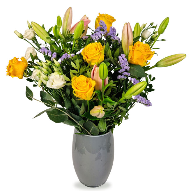 Roses & Lilies Large Spring Flower Bouquet