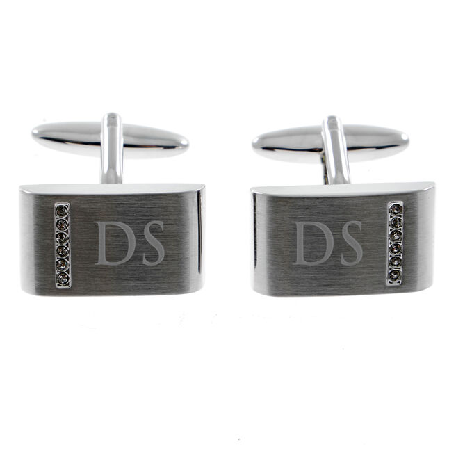 Personalised Cufflinks with Crystal Detail