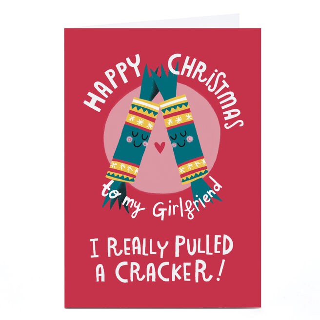 Personalised Stevie Studio Christmas Card - Cracker Girlfriend