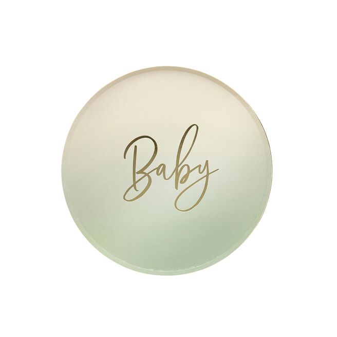 Sage Baby Paper Plates - Pack of 8