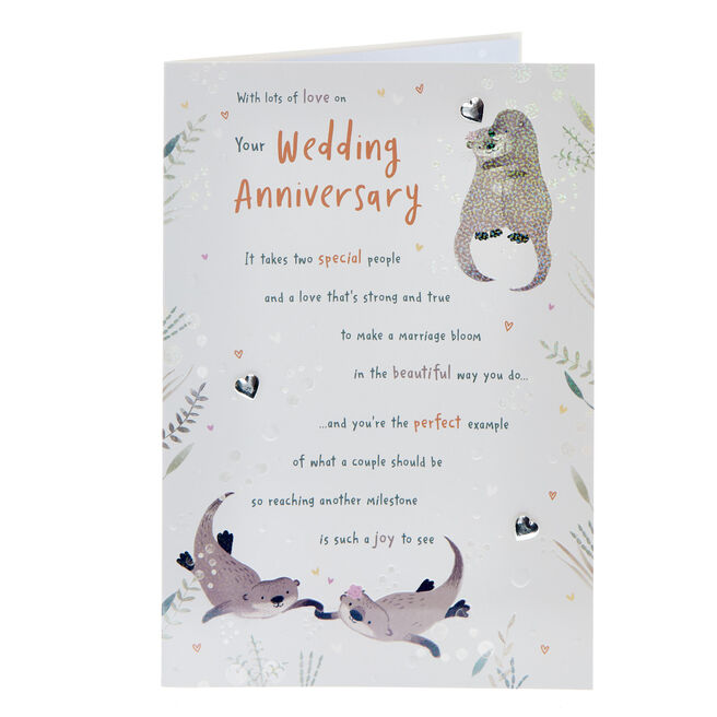 Otters On Your Wedding Anniversary Card