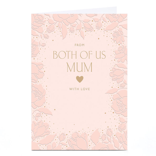 Personalised Birthday Card - Pastel Peach Floral, Mum From Both of Us