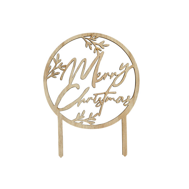 Merry Christmas Wooden Cake Topper