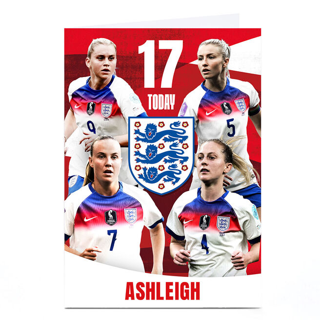 Personalised Birthday Card - Lionesses England 17 Today