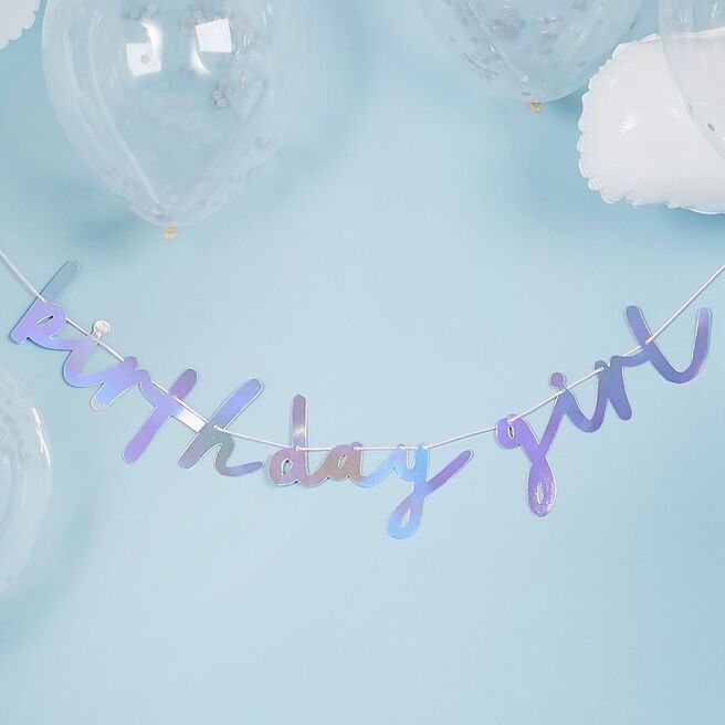Iridescent Birthday Girl Card Banner