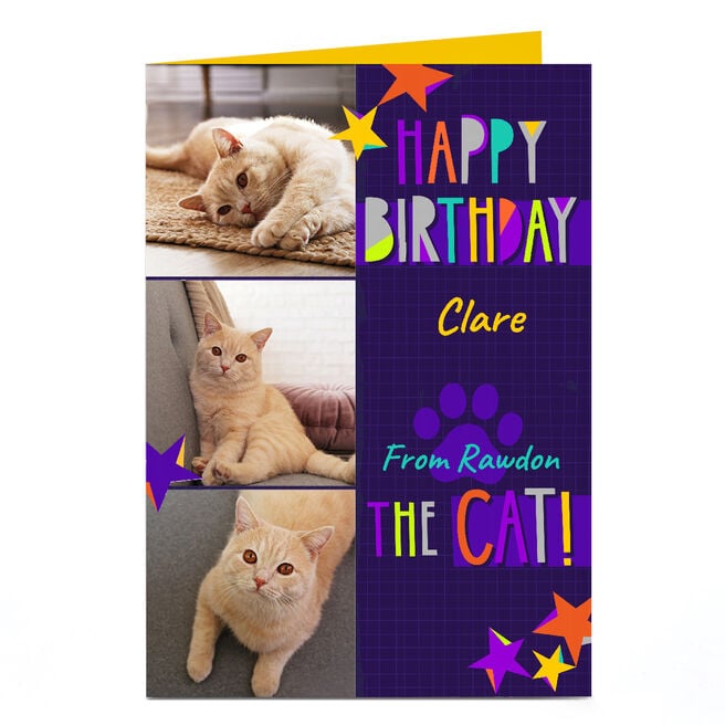 Personalised Pet Day Photo Card - The Cat!