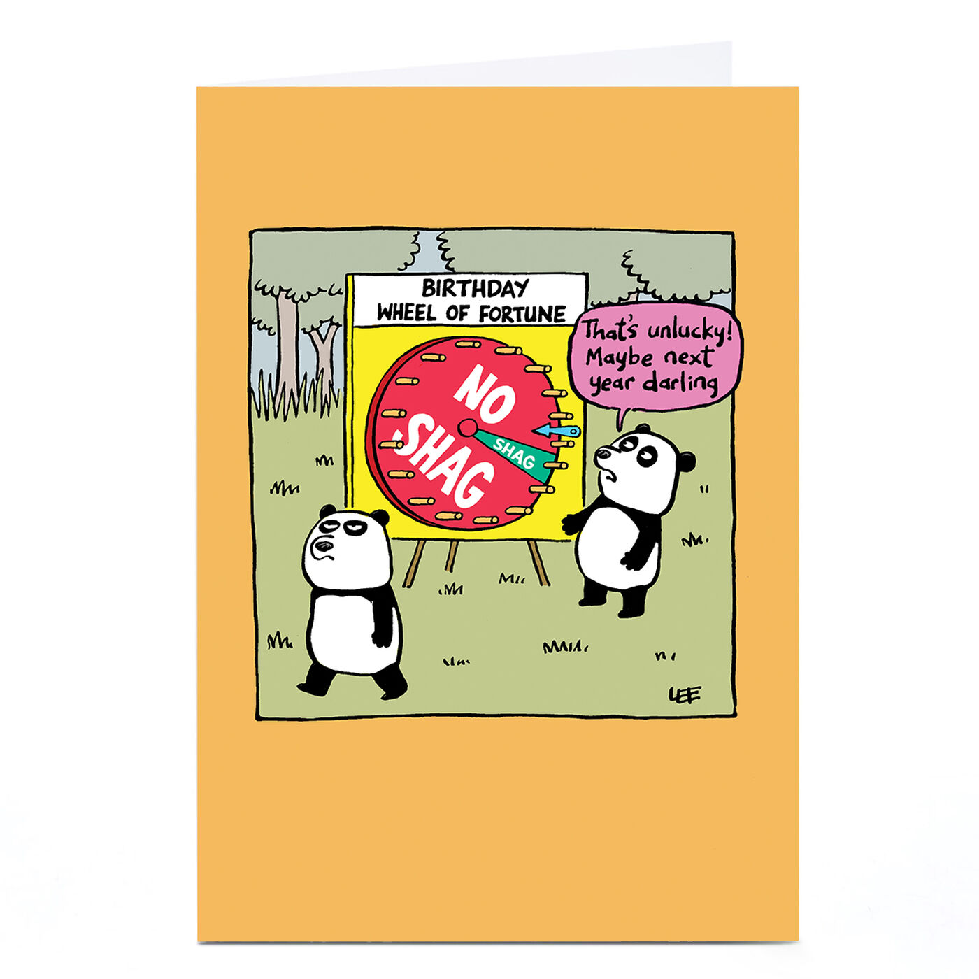 Buy Personalised Lee Fearnley Card Panda Wheel Of Fortune for GBP 2.