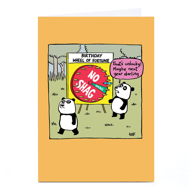 Personalised Lee Fearnley Card - Panda Wheel Of Fortune