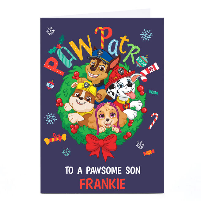 Personalised Paw Patrol Christmas Card - Son