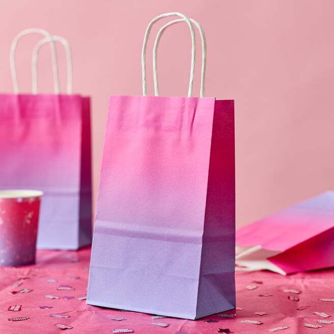 Pink Ombre Party Bags - Pack of 10