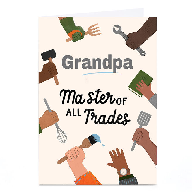 Personalised Father's Day Card - Master of Trades, Grandpa