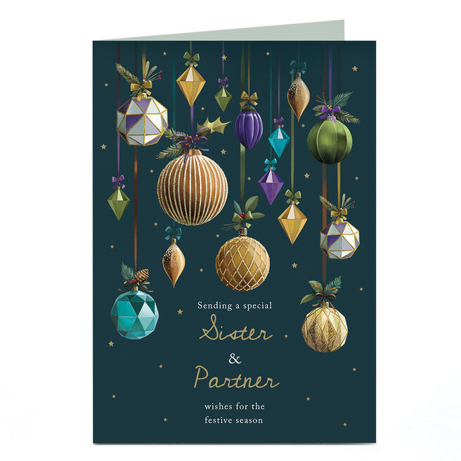 Personalised Christmas Card - Contemporary Baubles