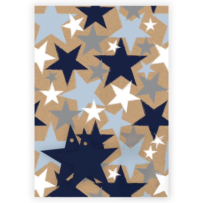 Starry Wrapping Paper - 2 Sheets & 2 Tags