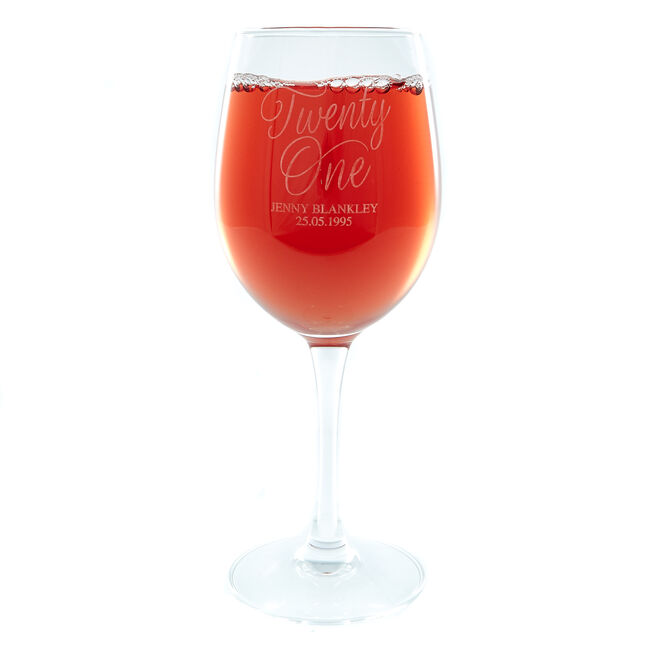 Personalised Wine Glass - Twenty One