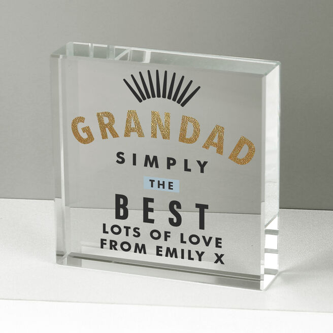 Personalised Glass Token - Grandad Simply The Best