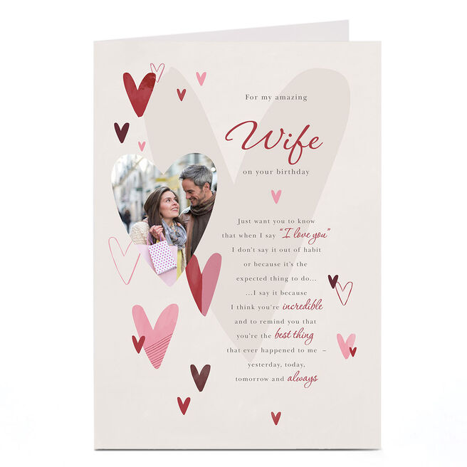 Photo Birthday Card - Yesterday Today Tomorrow Always, Amazing Wife
