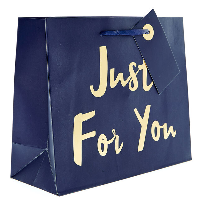 Medium Landscape Gift Bag - Blue Just For You