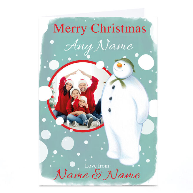 Photo Upload Snowman Christmas Card - Any Name