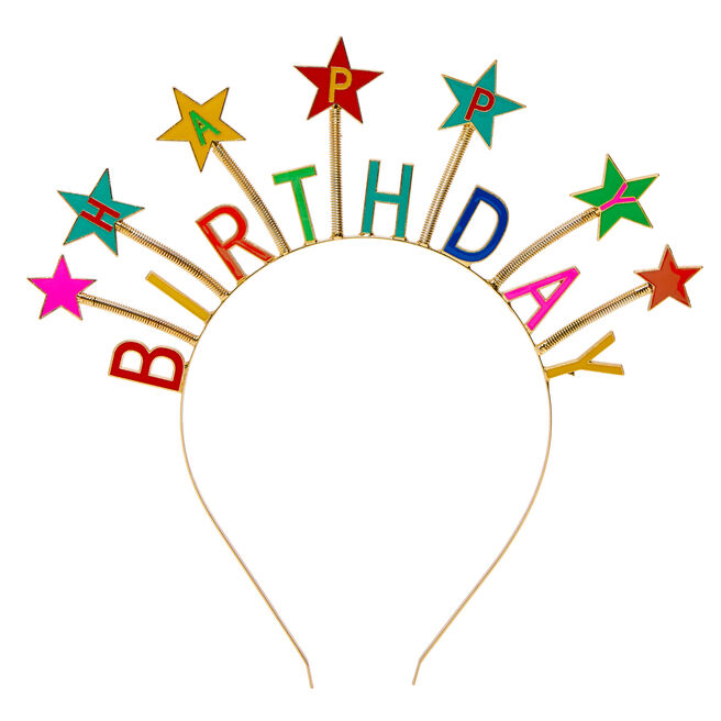Happy Birthday Metal Headband 