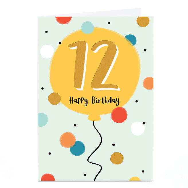 12th Birthday Card - Bright Birthday Dots