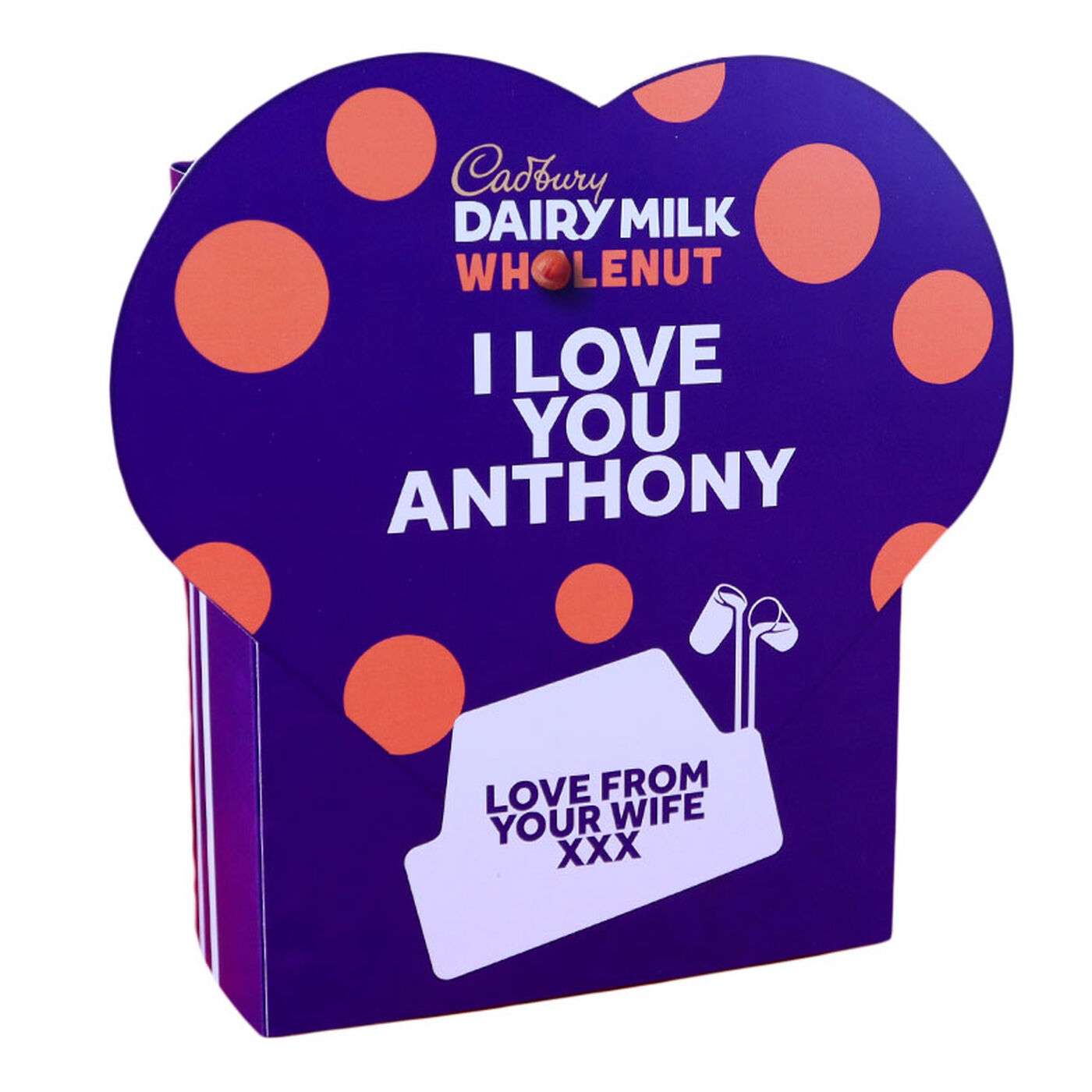 Buy Personalised Cadbury Dairy Milk Wholenut Favourites Box Heart