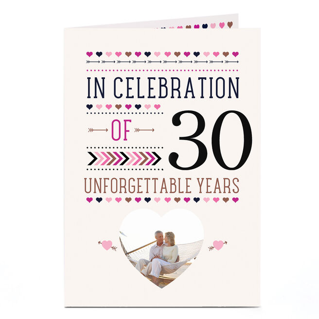 Photo Anniversary Card - 30 Unforgettable Years