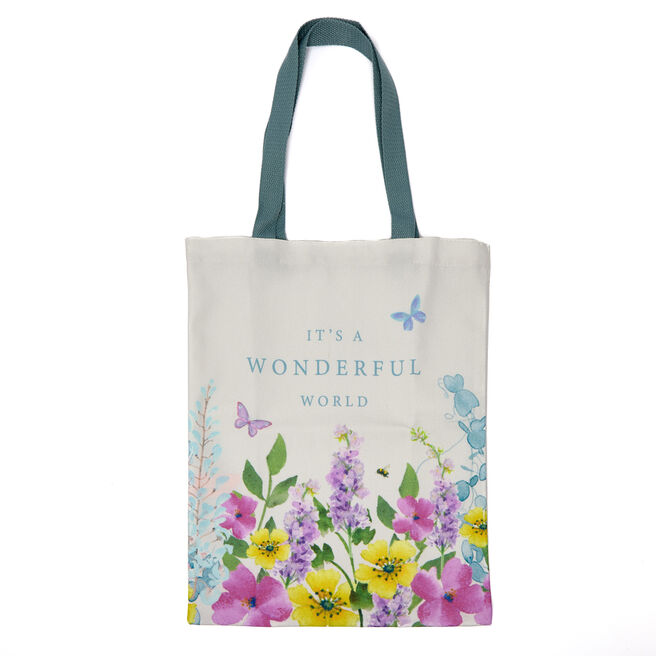 It's A Wonderful World Floral Tote Bag