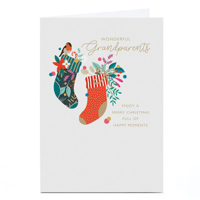 Personalised Christmas Card - Grandparents Stockings