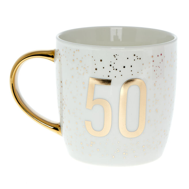 Gold Confetti 50th Birthday Mug