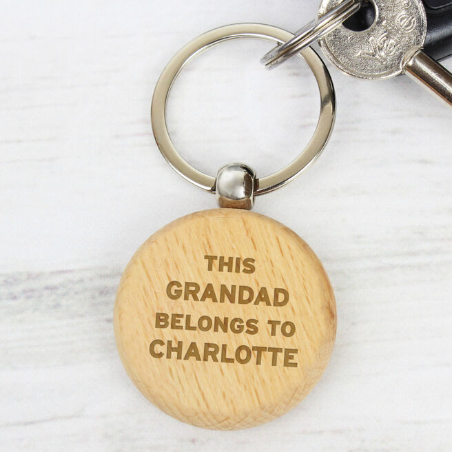 Personalised This... Belongs To Wooden Keyring
