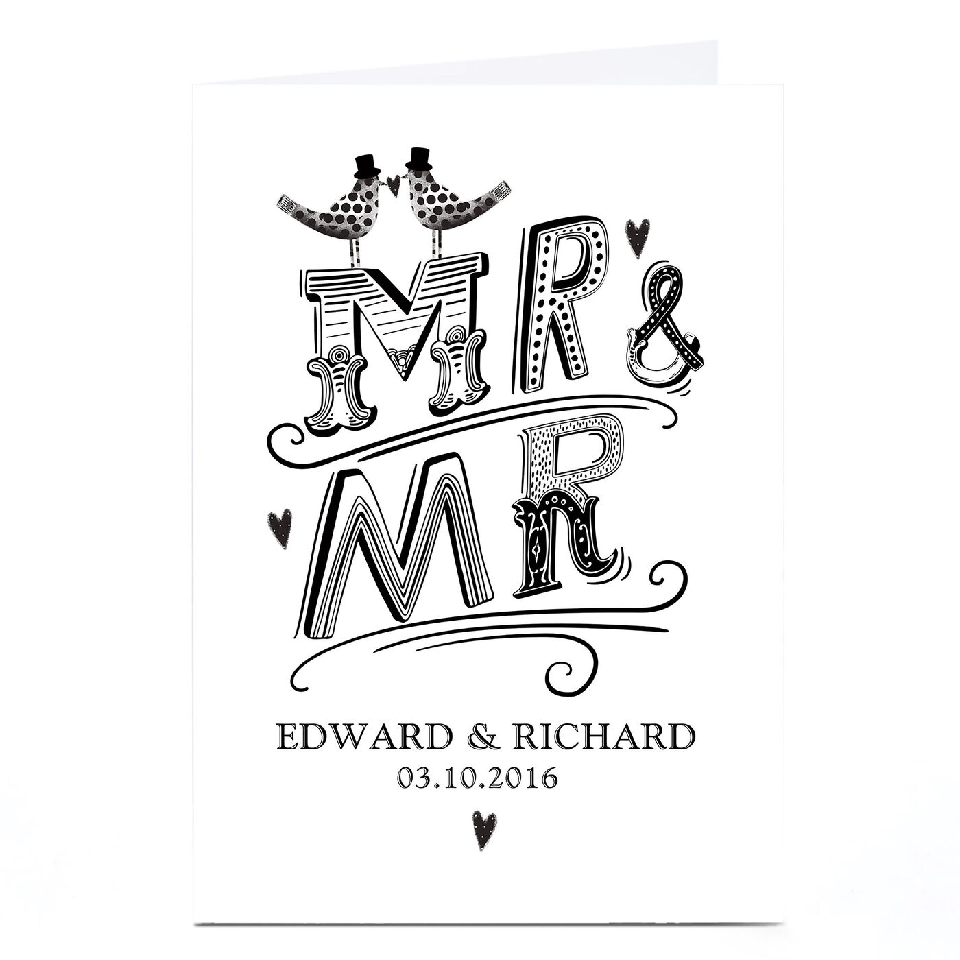Buy Personalised Wedding Card - Mr & Mr, Love Birds for GBP 2.99 | Card ...
