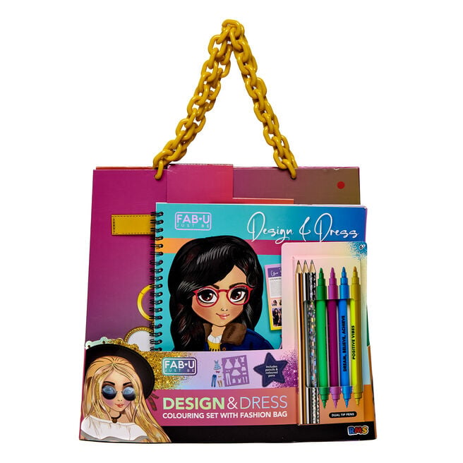 Design & Dress Colouring Set With Fashion Bag
